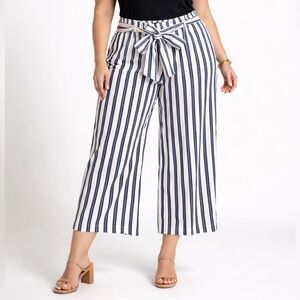 Halogen NWOT wide leg striped cropped pants women’s 3X